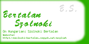 bertalan szolnoki business card